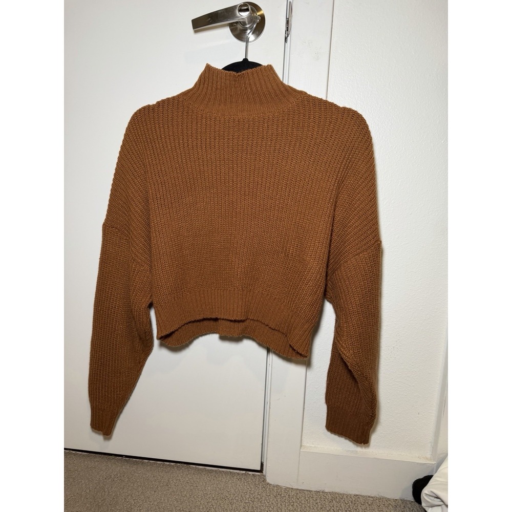 Burnt Orange Mock Neck Sweater